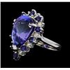 Image 1 : 16.06 ctw Tanzanite, Sapphire and Diamond Ring - 14KT White Gold