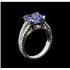 Image 3 : 4.60 ctw Tanzanite and Diamond Ring - 14KT White Gold