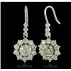 Image 2 : 14KT White Gold 3.72 ctw Diamond Earrings