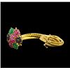 Image 3 : 5.50 ctw Ruby, Emerald and Sapphire Bracelet - 14KT Yellow Gold