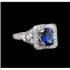 Image 1 : 2.02 ctw Sapphire and Diamond Ring - Platinum