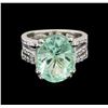 Image 2 : GIA Cert 8.55 ctw Emerald and Diamond Ring - 14KT White Gold