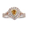 Image 1 : 0.35 ctw Yellow, Pink, and White Diamond Ring - 18KT Rose and White Gold