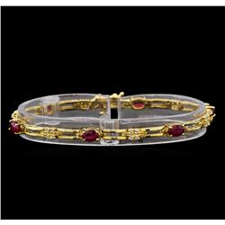 14KT Yellow Gold 2.82 ctw Ruby and Diamond Bracelet