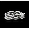 Image 1 : 0.90 ctw Diamond Wedding Ring Set - 18KT White Gold