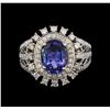 Image 2 : 14KT White Gold 3.31 ctw Tanzanite and Diamond Ring