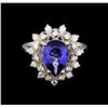 Image 2 : 2.54 ctw Tanzanite and Diamond Ring - 14KT White Gold