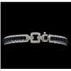 Image 3 : 6.97 ctw Sapphire and Diamond Bracelet - 18KT White Gold