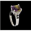 Image 4 : 3.73 ctw Ametrine Quartz and Diamond Ring - 14KT White Gold