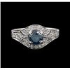 Image 2 : 1.12 ctw Blue Diamond Ring - 18KT White Gold
