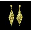 Image 1 : Fall Leaf Crystal Earrings - Gold Plated