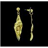 Image 2 : Fall Leaf Crystal Earrings - Gold Plated