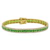 Image 1 : 6.68 ctw Tsavorite and Diamond Bracelet - 14KT Yellow Gold