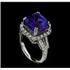 Image 4 : 9.62 ctw Tanzanite and Diamond Ring - 14KT White Gold
