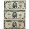 Image 1 : 1963 $5 VG/XF Red Seal Note Lot of 3