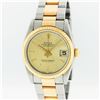 Image 1 : Rolex Two-Tone Champagne Index Fluted Bezel Midsize DateJust Watch