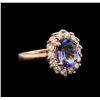 Image 1 : 14KT Rose Gold 2.68 ctw Tanzanite and Diamond Ring