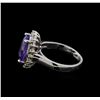 Image 3 : 4.13 ctw Tanzanite and Diamond Ring - 14KT White Gold