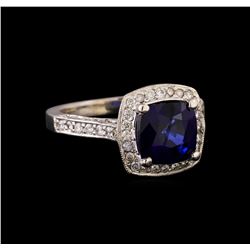 14KT White Gold 3.13 ctw Sapphire and Diamond Ring