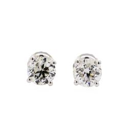 1.41 ctw Diamond Stud Earrings - 14KT White Gold