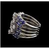 Image 3 : 14KT White Gold 5.72 ctw Sapphire and Diamond Ring