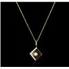 Image 1 : 14KT Yellow Gold 0.02 ctw Diamond Pendant With Chain