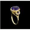 Image 4 : 14KT Yellow Gold 4.01 ctw Tanzanite, Sapphire and Diamond Ring