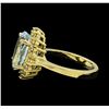 Image 3 : 4.73 ctw Aquamarine and Diamond Ring - 14KT Yellow Gold