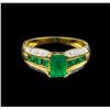 Image 2 : 1.43 ctw Emerald and Diamond Ring - 14KT Yellow Gold