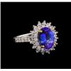 Image 1 : 14KT Two-Tone Gold 3.28 ctw Tanzanite and Diamond Ring