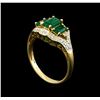 Image 4 : 1.20 ctw Emerald and Diamond Ring - 14KT Yellow Gold