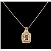 Image 1 : 14KT Two-Tone Gold 2.02 ctw Morganite and Diamond Pendant With Chain