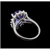 Image 3 : 4.98 ctw Tanzanite and Diamond Ring - 14KT White Gold