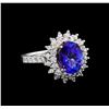 Image 1 : 14KT White and Yellow Gold 2.83 ctw Tanzanite and Diamond Ring