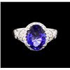 Image 2 : 14KT White Gold 3.62 ctw Tanzanite and Diamond Ring