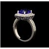Image 4 : 14KT White Gold 3.60 ctw Tanzanite and Diamond Ring