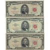 Image 1 : 1963 $5 VG/XF Red Seal Note Lot of 3