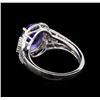 Image 3 : 3.38 ctw Tanzanite and Diamond Ring - Platinum