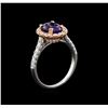 Image 4 : 2.17 ctw Sapphire and Diamond Ring - 14KT Rose and White Gold