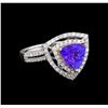 Image 1 : 14KT Two-Tone Gold 2.25 ctw Tanzanite and Diamond Ring