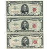 Image 1 : 1963 $5 VG/XF Red Seal Note Lot of 3