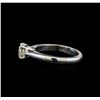 Image 3 : 14KT White Gold 0.80 ctw Oval Cut Diamond Solitaire Ring