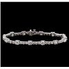 Image 1 : 14KT White Gold 9.93 ctw Diamond Tennis Bracelet