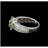 Image 3 : 2.20 ctw Green Tourmaline and Diamond Ring - 14KT White Gold