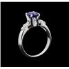 Image 4 : 1.13 ctw Sapphire and Diamond Ring - Platinum