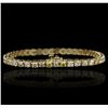 Image 2 : 7.20 ctw Diamond Tennis Bracelet - 14KT Yellow Gold