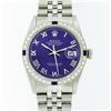 Image 1 : Rolex Stainless Steel Purple Roman Diamond and Sapphire DateJust Men's Watch