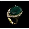 Image 4 : 23.22 ctw Emerald and Diamond Ring - 14KT Yellow Gold