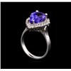 Image 4 : 4.08 ctw Tanzanite and Diamond Ring - 14KT White Gold