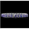 Image 2 : 14KT White Gold 11.90 ctw Tanzanite and Diamond Bracelet